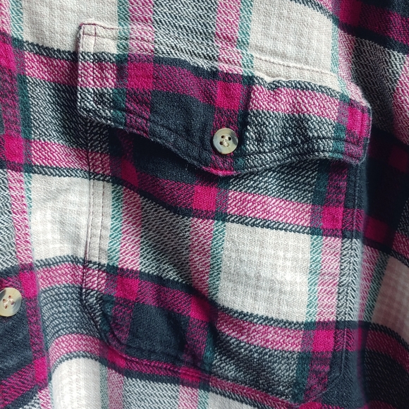 Vintage 90s Grunge Susquehanna Trail Plaid Jacquard Button Down Shirt - Size LG - Picture 7 of 10